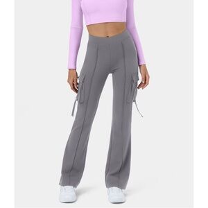 HALARA High Waisted Flare Cargo Leggings M petite Gray NWT Y2K